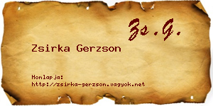 Zsirka Gerzson névjegykártya